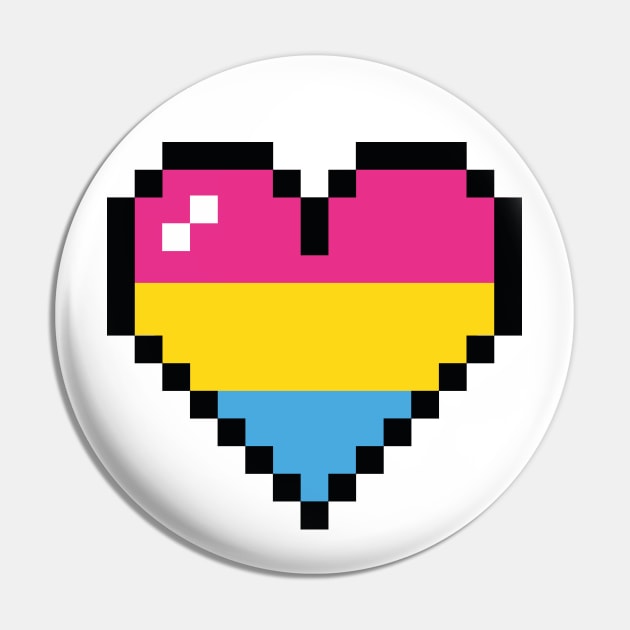 Pansexual 8 bit heart Pin by MandyDesigns