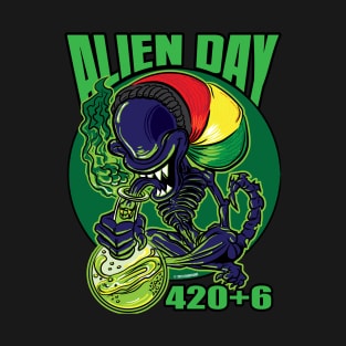 Alien Day 420 plus 6 Rasta Xenomorph T-Shirt