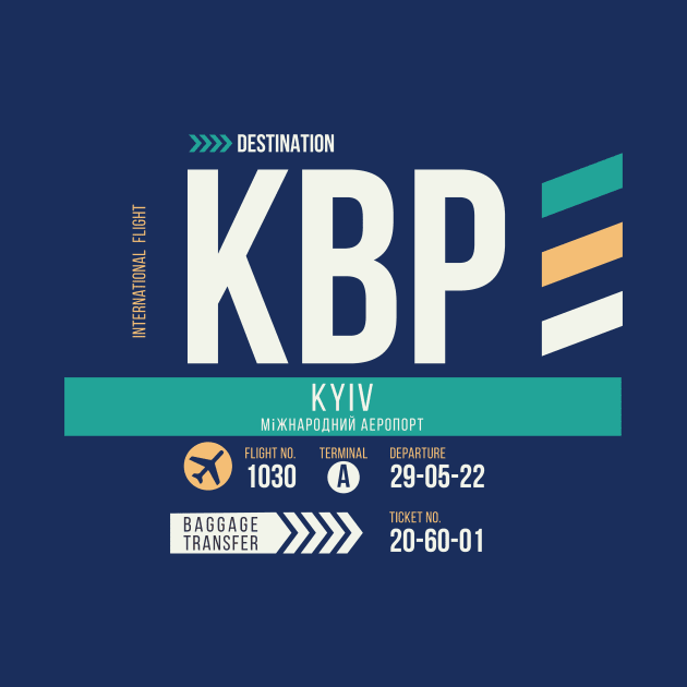 Kyiv (KBP) Airport Code Baggage Tag by SLAG_Creative