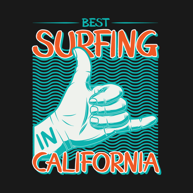 Best Surfing In california Gift Tshirt by gdimido