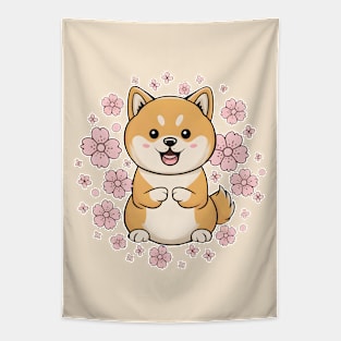 Perky Kawaii Shiba Inu Tapestry