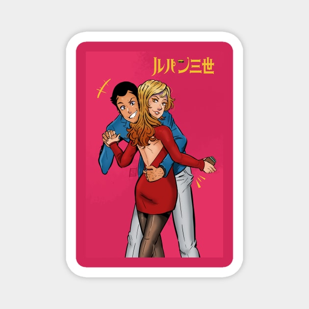 Lupin and Fujiko Magnet by dylanbeedoodles