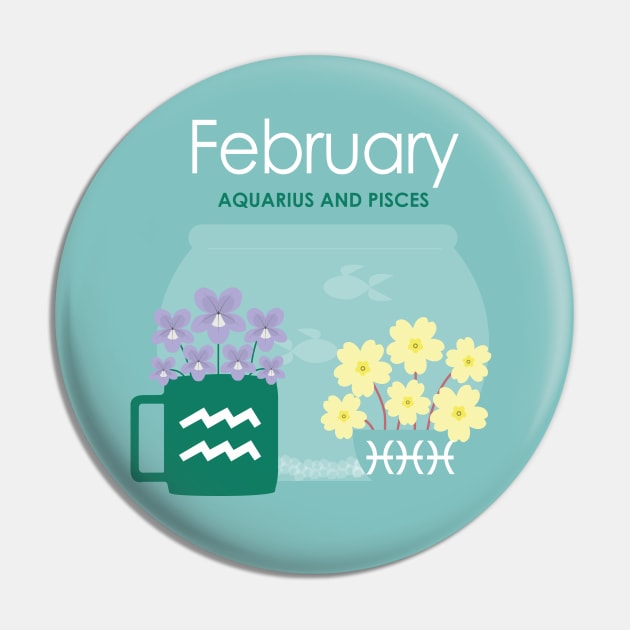 February Birth Flowers Pin by LjM