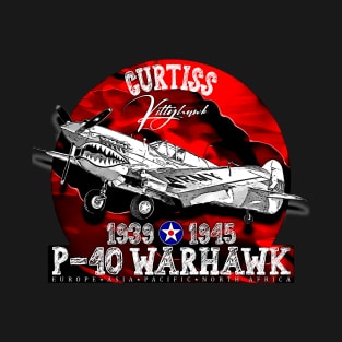 Curtiss P-40 Warhawk  USAF WW2 Fighter Aircraft T-Shirt