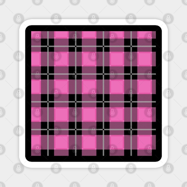 Pink and Black Flannel-Plaid Pattern Magnet by Design_Lawrence