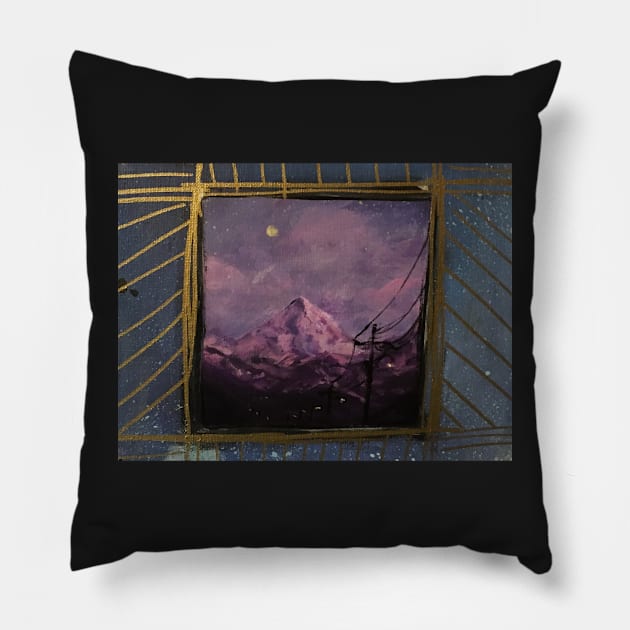 Mountain Luminescent Pillow by YaebaArts