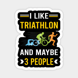 3 People Triathlon Triathlete Magnet