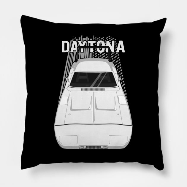 Dodge Charger Daytona 1969 - white Pillow by V8social