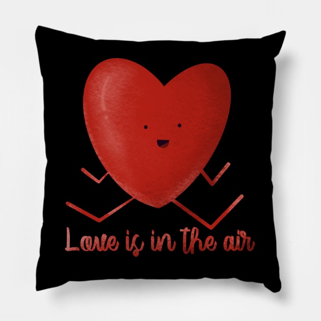 Love is in the air Heart hand drawn heart shaped picture Pillow by Arch4Design