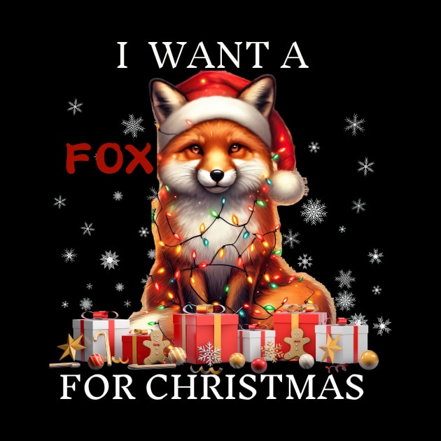 I Want a Fox for Christmas Xmas Fox Lovers by Positive Designer