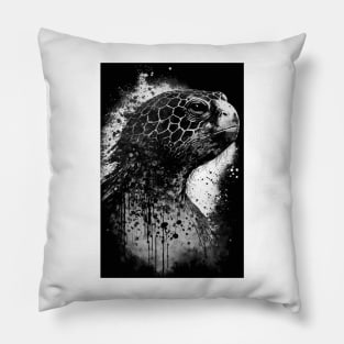 Inky Turtle Portrait Pillow