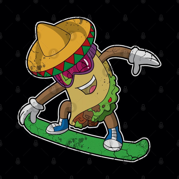 Snowboarder Taco Snowboarding Winter Sports by E