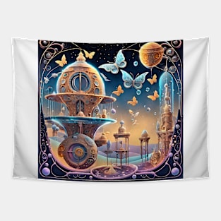 Fantasy world with butterflies Tapestry