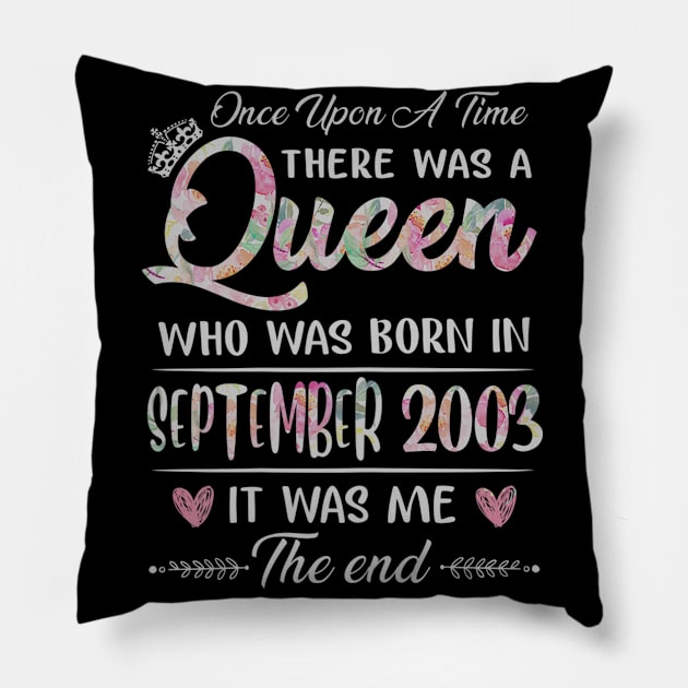 Girls 17th Birthday Queen September 2003 17 Years Old Pillow by daylightpombo3