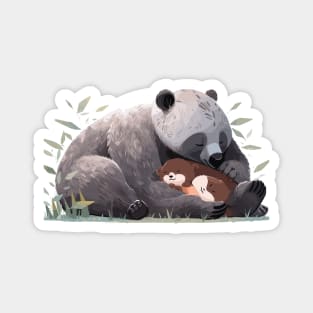 Adorable Grizzly Bear Animal Loving Cuddle Embrace Children Kid Tenderness Magnet