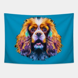 Fluffy King Charles Spaniel Print Design Tapestry