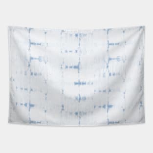 Soft texture of Shibori squares - sky blue and white Tapestry