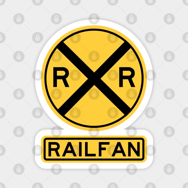 Railroad Crossing Sign Railfan Magnet by Huhnerdieb Apparel