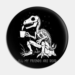 Funny Skeleton Dinosaur Costume Goth Men Women Halloween Pin