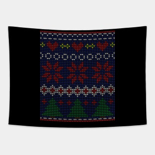 Ugly Christmas Sweater Style Funny T-Shirt Tapestry