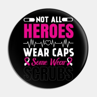 Not All Heroes Wear Caps Some Wear Scrubs Typography Nurse T-shirt . Pin