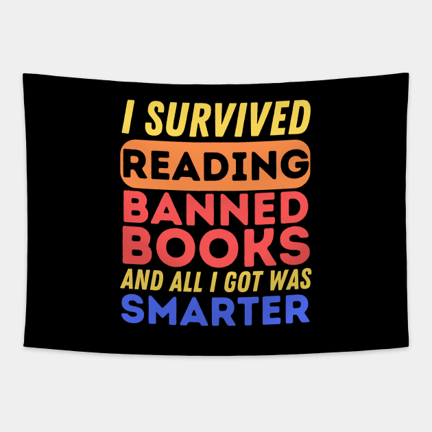 I Survived Reading Banned Books Tapestry by Teewyld