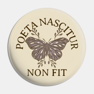 A Poet is Born, Not Made, Dark Academia Moth Pin