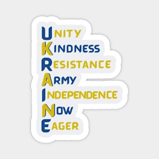 Ukraine - Vertical Acronym, Stand with Ukraine Magnet