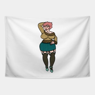 Beautiful pink haired chick Tapestry