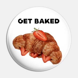 Get Baked Croissant with Strawberries Pin