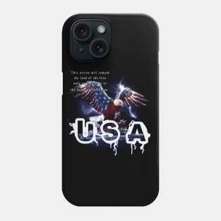Cyborg Bald Eagle USA Phone Case