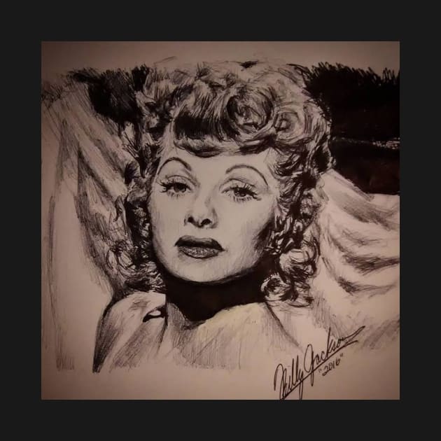 INK PEN PORTRAIT OF LUCILLE BALL by billyhjackson86