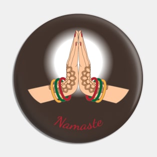 Namaste Hands 1 - On the Back of Pin
