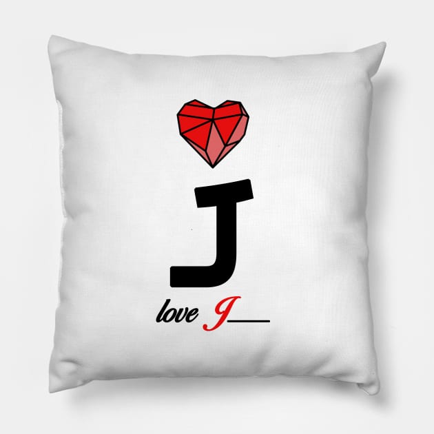 Initial love letter J for valentine Pillow by Swiiing