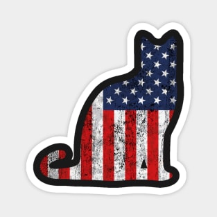 American Flag Cat Magnet