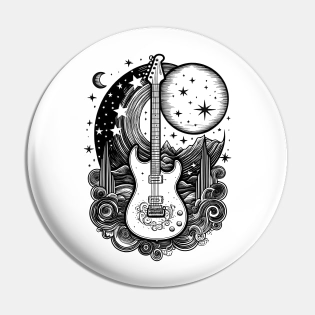 Starry Electro Guitar Pin by Yilsi