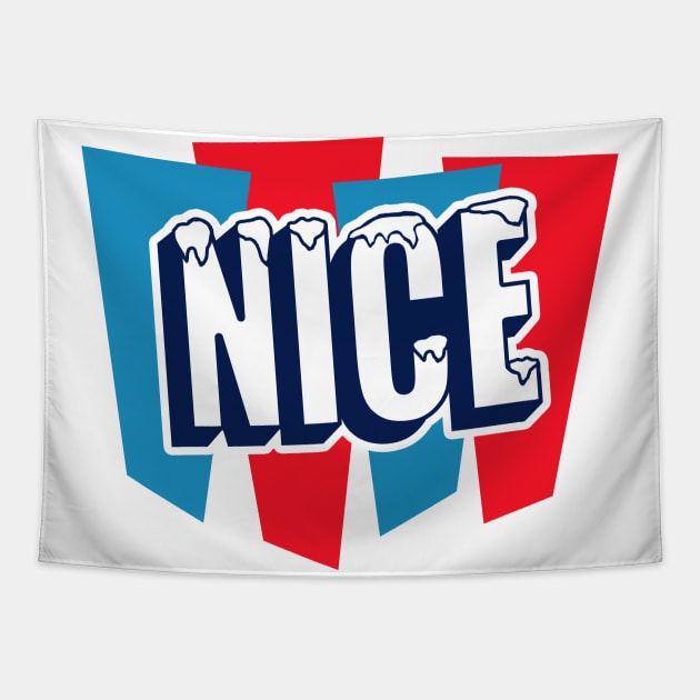 The Nice List - Vintage Retro Icee Logo Tapestry by elevens.design