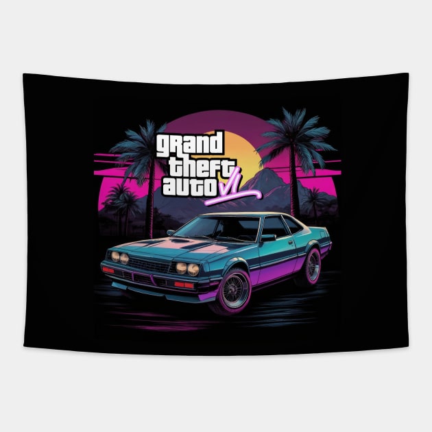 GTA 6 Tapestry by Buff Geeks Art