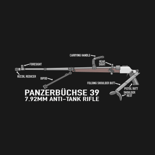 PzB 39 Panzerbuchse German WW2 Anti Tank Rifle Diagram Gift T-Shirt