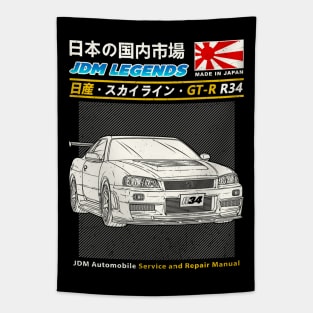 JDM Nissan Skyline GT-R R34 Car Maintenance Manual. Tapestry