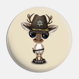 Cute Baby Reindeer Sheriff Pin