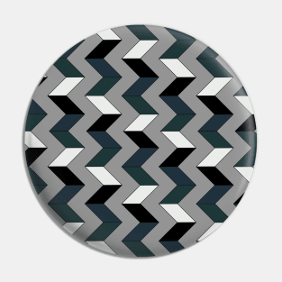 Chevron Geometric Pattern, Grey, Black and White Pin