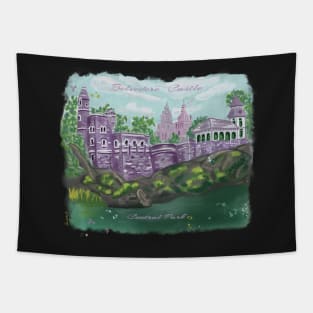 Belvedere Castle in purple, Central Park Tapestry