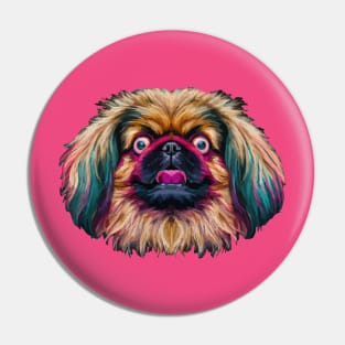 Fluffy Pekingese Bork Art Pin