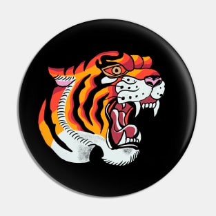 American Traditional Tiger Pin