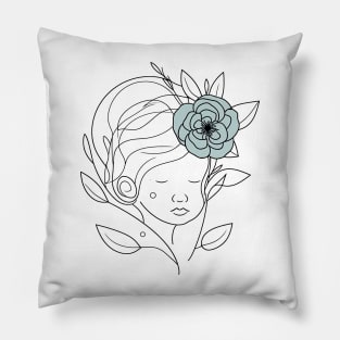 Flower girl outline Pillow