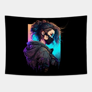 Cyberpunk Emo/Scene Girl Graphic Tapestry