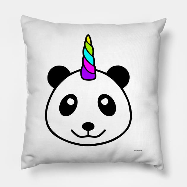 Unicorn panda Pillow by Nicostore