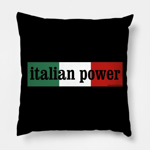 Retro Revival - “Italian Power” Bumper Sticker Pillow by ItalianPowerStore