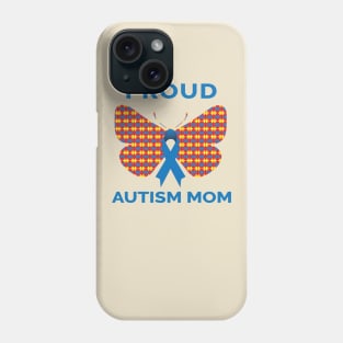 Autism Proud Mom Puzzle Piece Butterfly Ribbon Phone Case